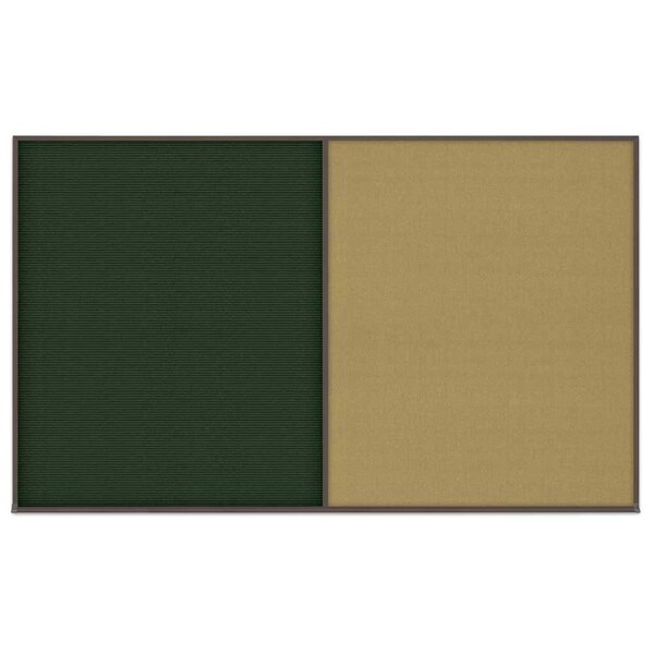 Triple Door Radius Corkboard, 96"x48", Hea, UV7016RC-SATIN-CORK